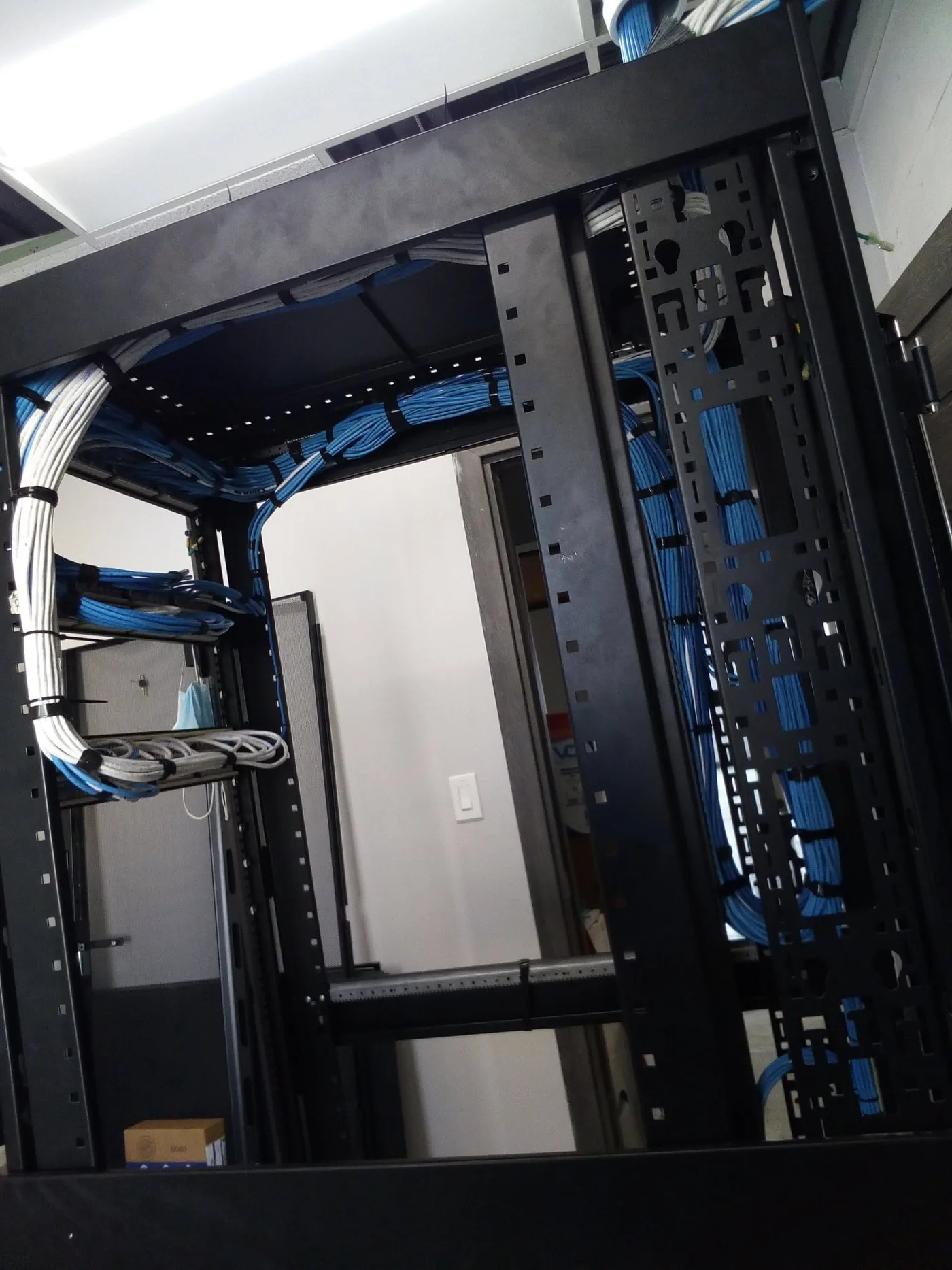 Equipment rack prepared for structured cabling and connected systems